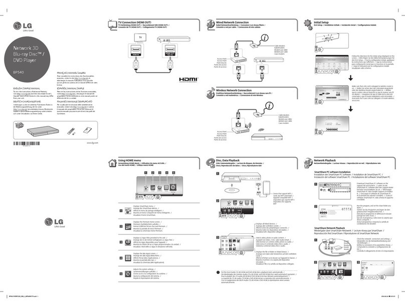 LG BP540 Specification sheet