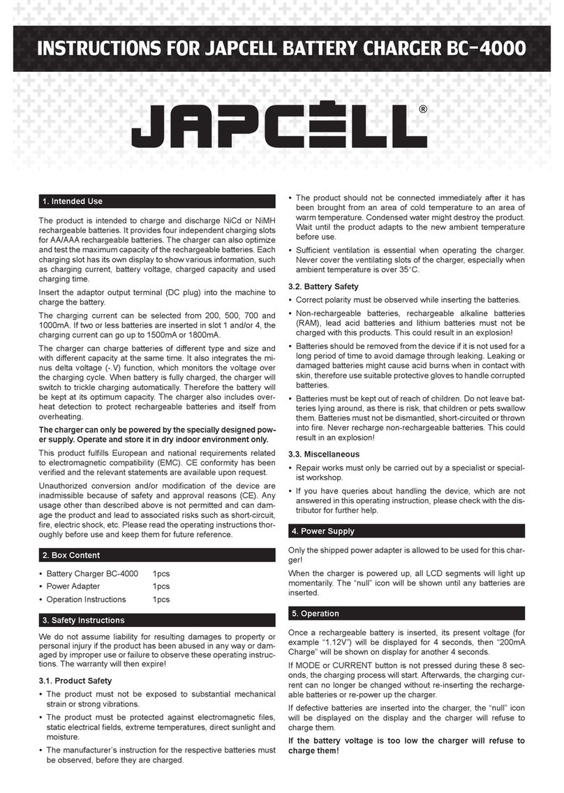 Japcell BC-4000 instructions