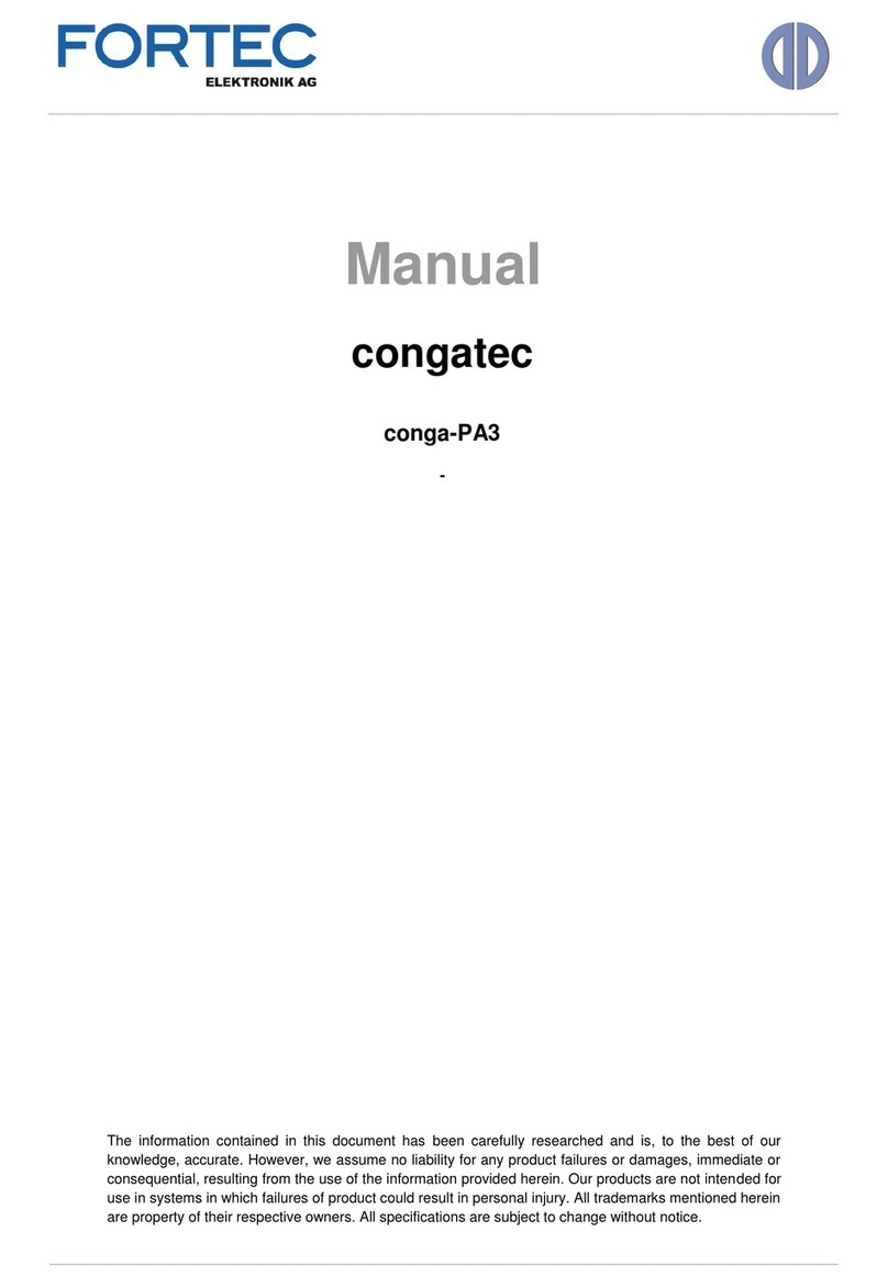 Fortec Star conga-PA3 Pico-ITX SBC User manual