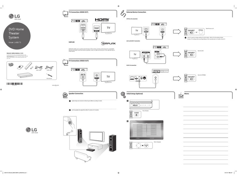 LG LHD675 Specification sheet