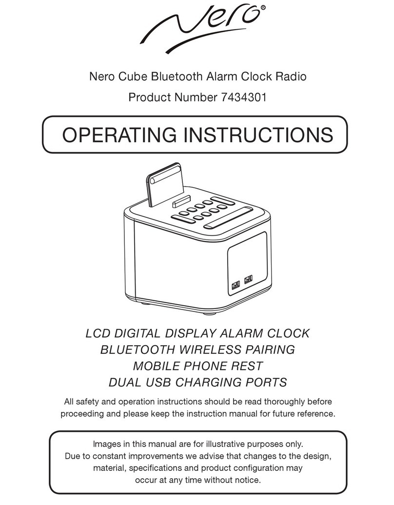 Nero Cube Bluetooth Radio Alarm Clock operating instructions