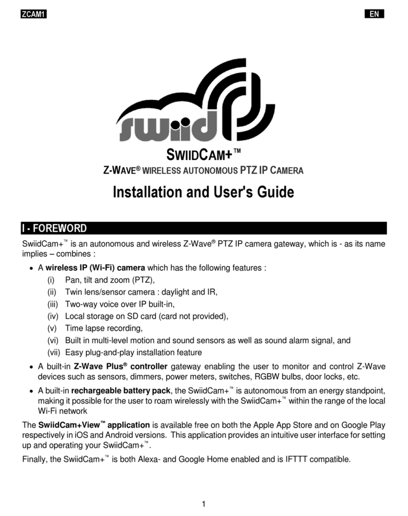 SWiiD SWIIDCAM+ Installation and user guide