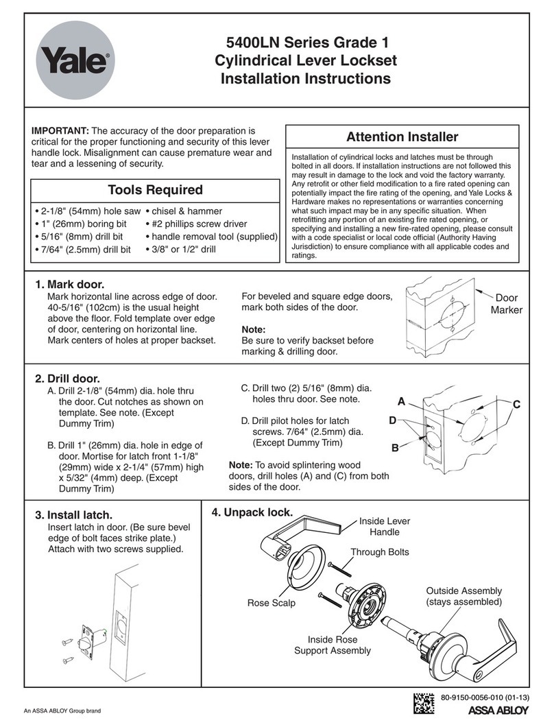 Yale 5400LN SERIES installation instructions