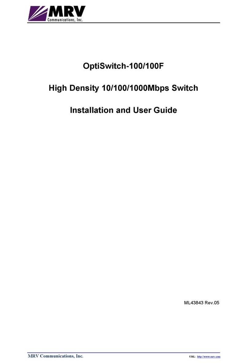 MRV Communications OptiSwitch-100 Installation and user guide