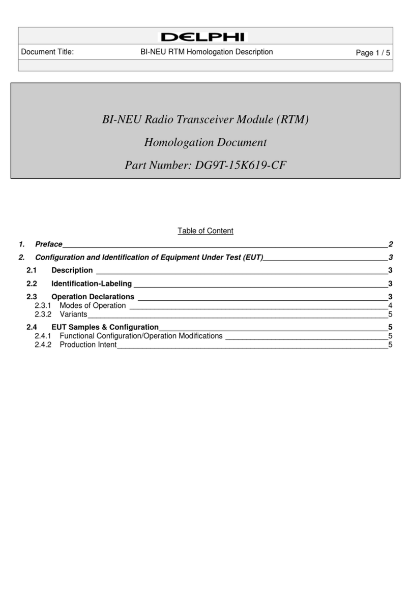Delphi DG9T-15K619-CF manual