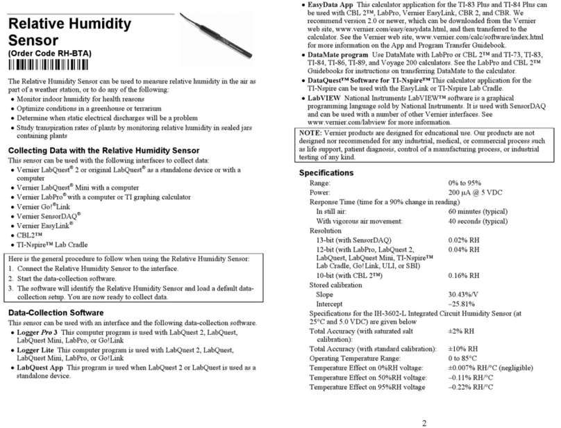 Vernier RH-BTA User manual