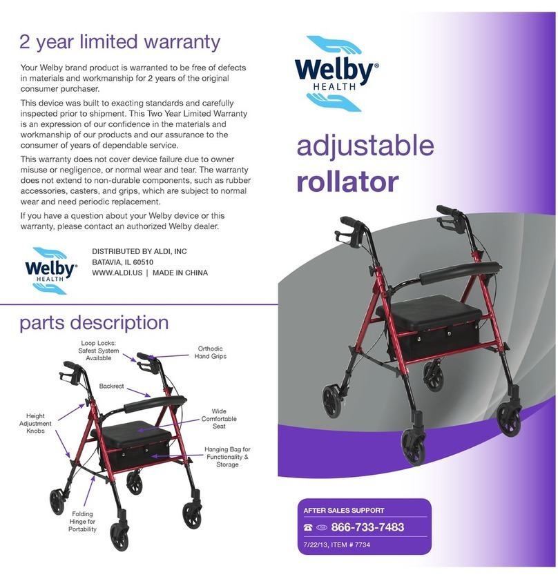 Welby adjustable rollator manual