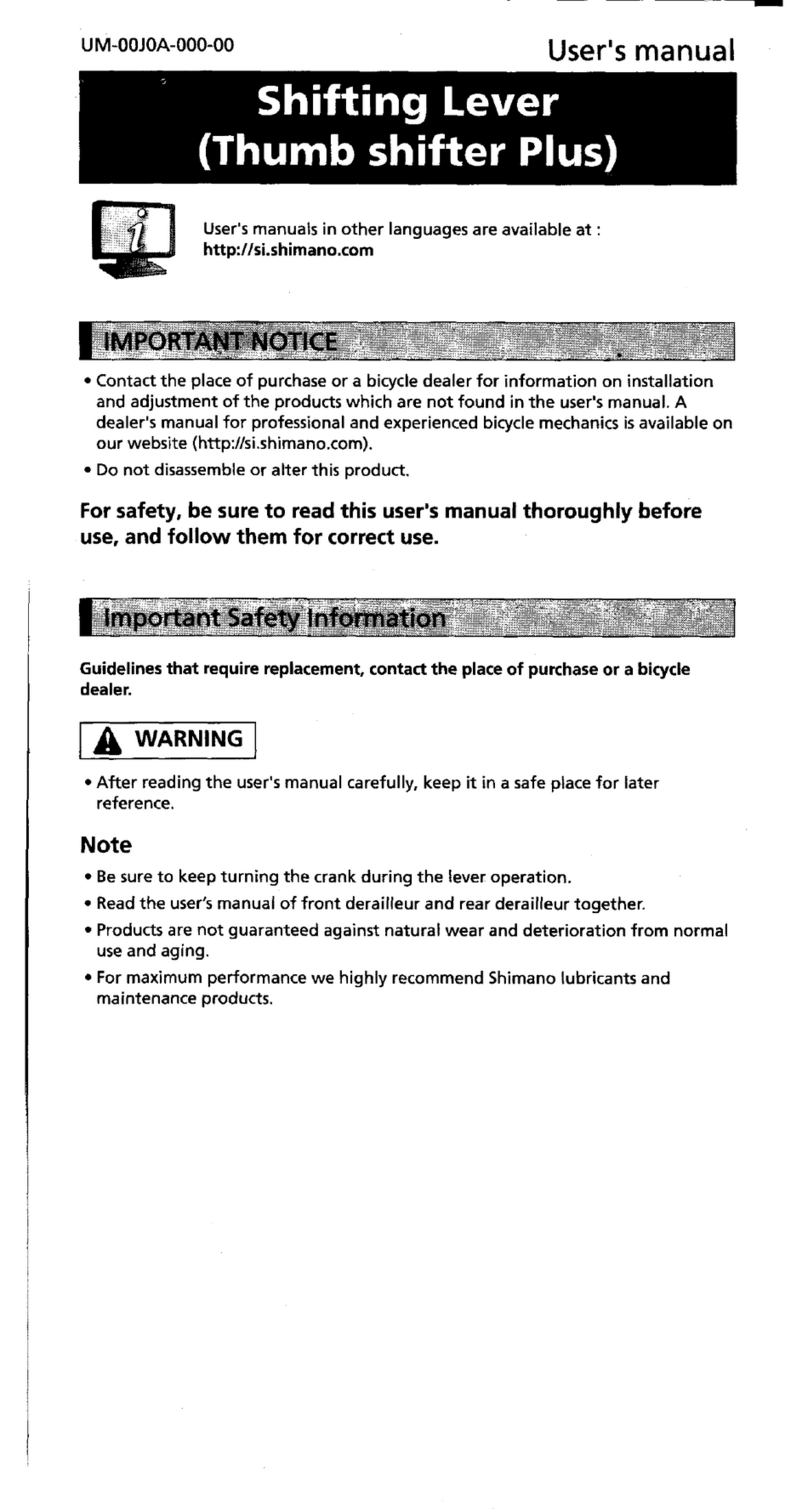 Shimano SL-TZ20-6 User manual