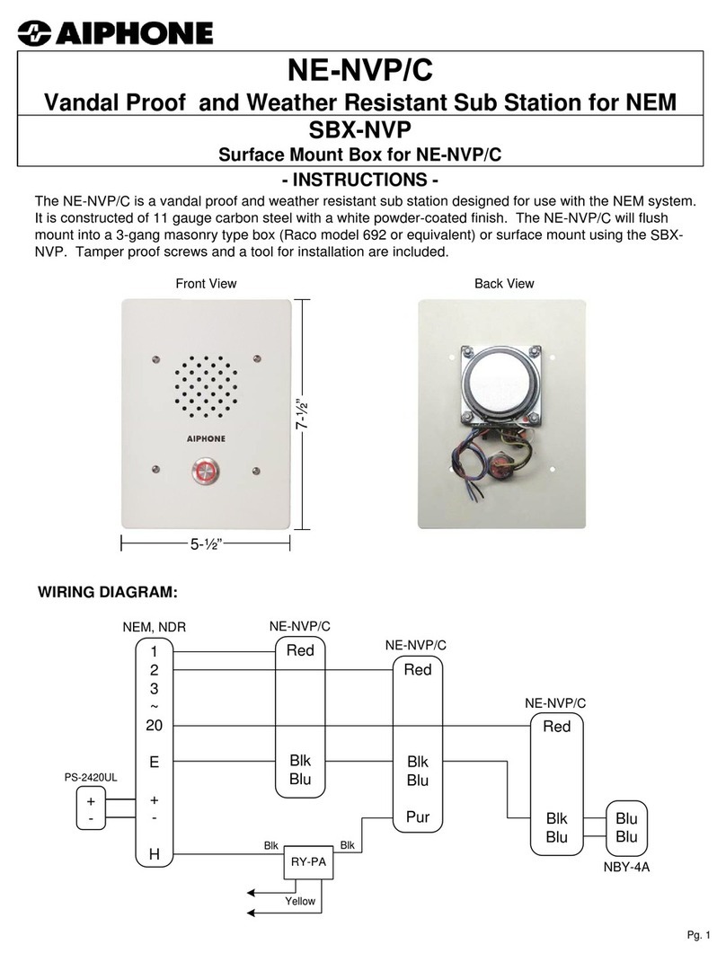 Aiphone SBX-NVP User manual