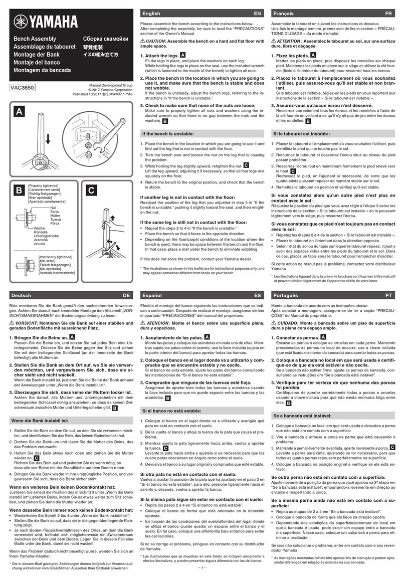 Yamaha BC-205 Assembly instructions