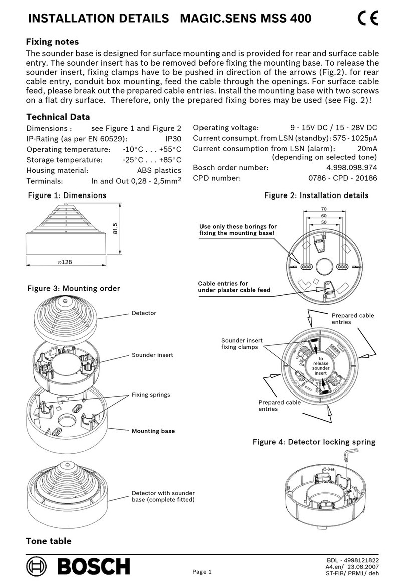 Bosch MAGIC.SENS MSS 400 Installation details