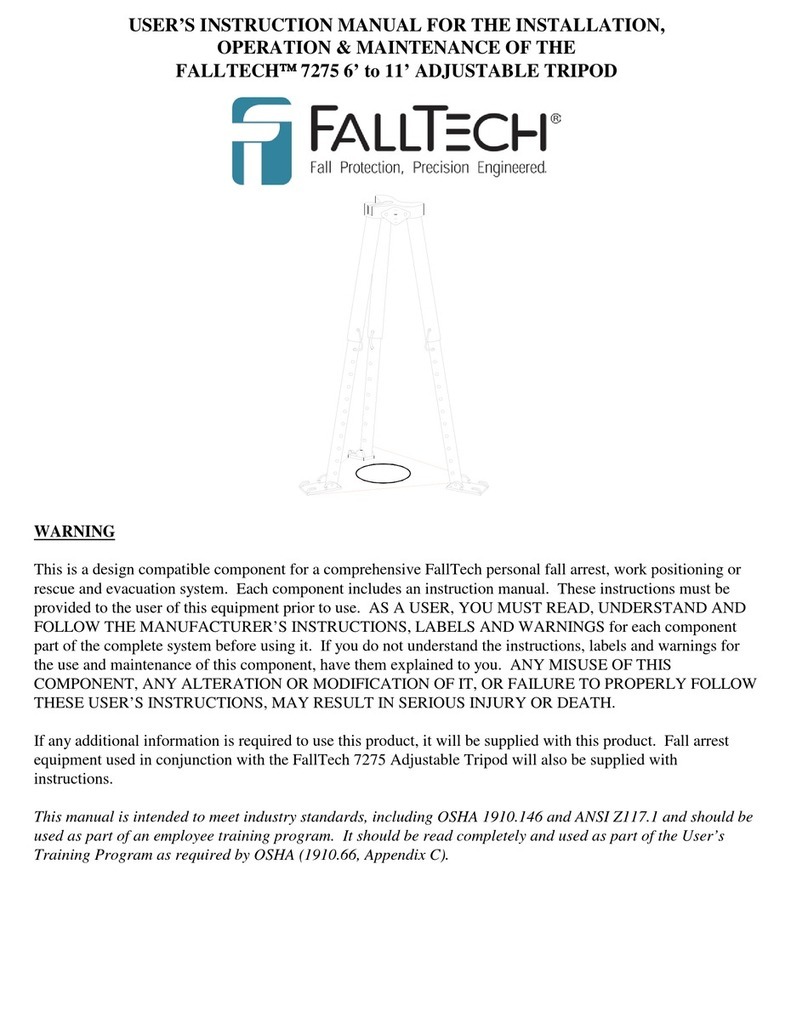 Falltech 7275 USER'S INSTRUCTION MANUAL FOR THE INSTALLATION