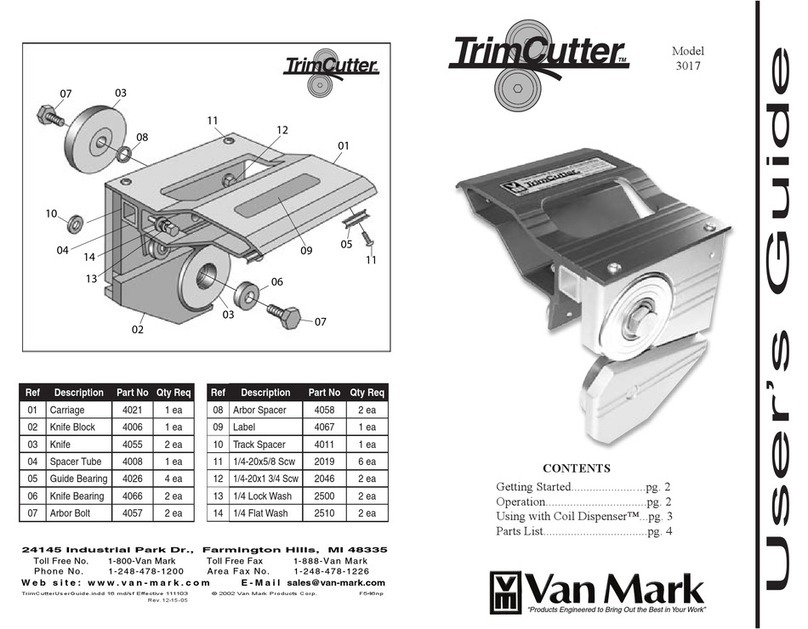 Van Mark TrimCutter 3017 user guide