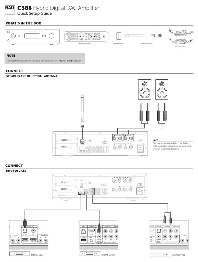 NAD C388 Quick setup guide