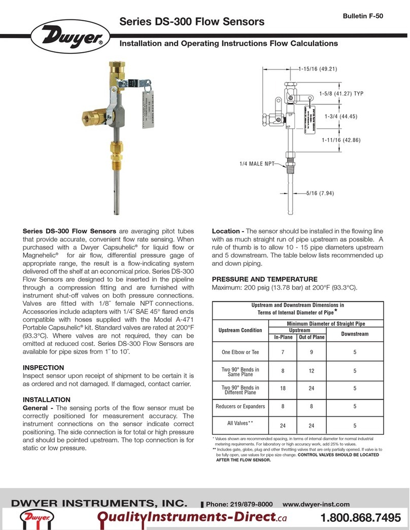 Dwyer Instruments DS-300 Series Installation and operating instructions