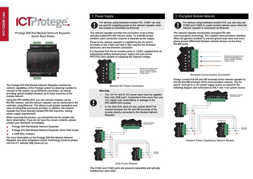 ICP Protege DIN Rail Module Network Repeater quick start guide