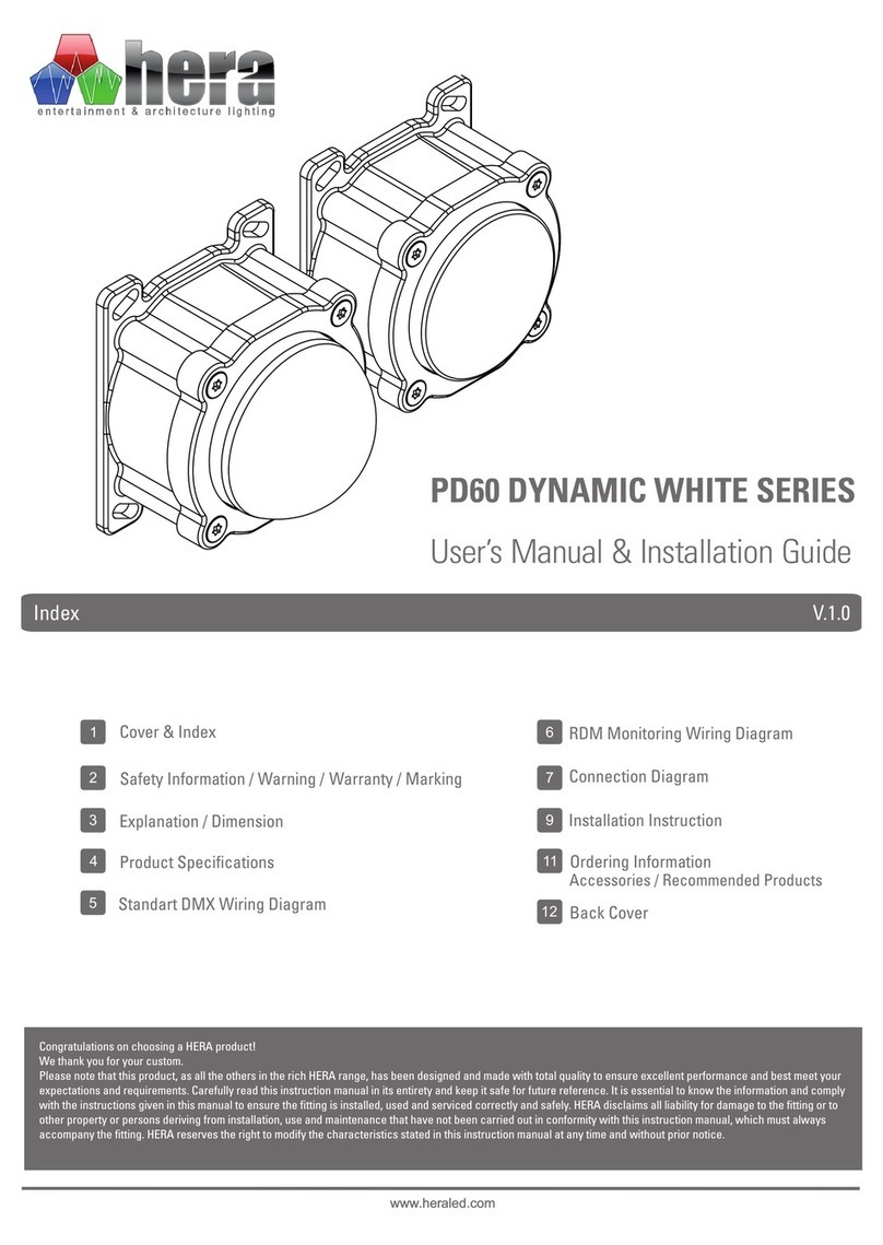 HERA PD 60 DYNAMIC WHITE SERIES Installation and operating instructions