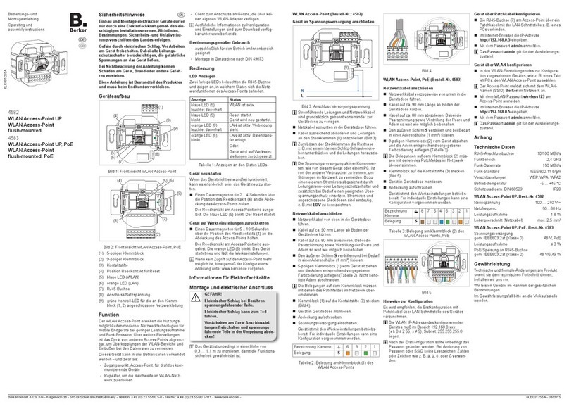 Berker 4582 Operating and assembly instruction