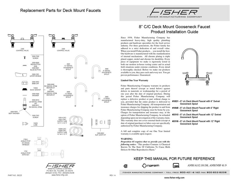 Fisher manufacturing company 1848 Product installation guide