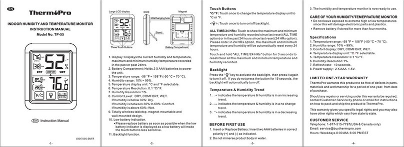 THERM PRO TP-55 User manual