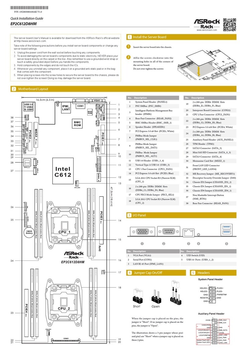ASROCK Rack EP2C612D8HM Quick installation guide