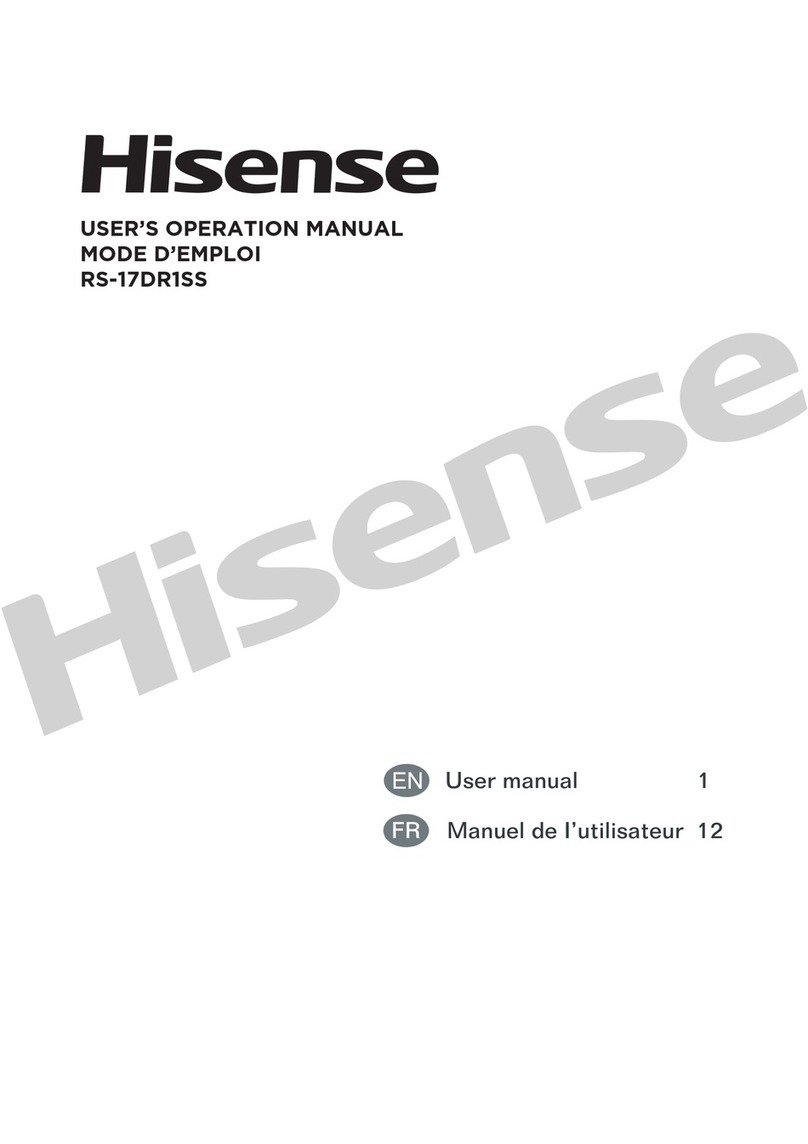 Hisense RS-17DR1SS Mounting instructions
