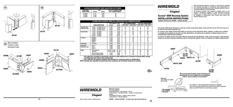Wiremold Access 5000 installation instructions