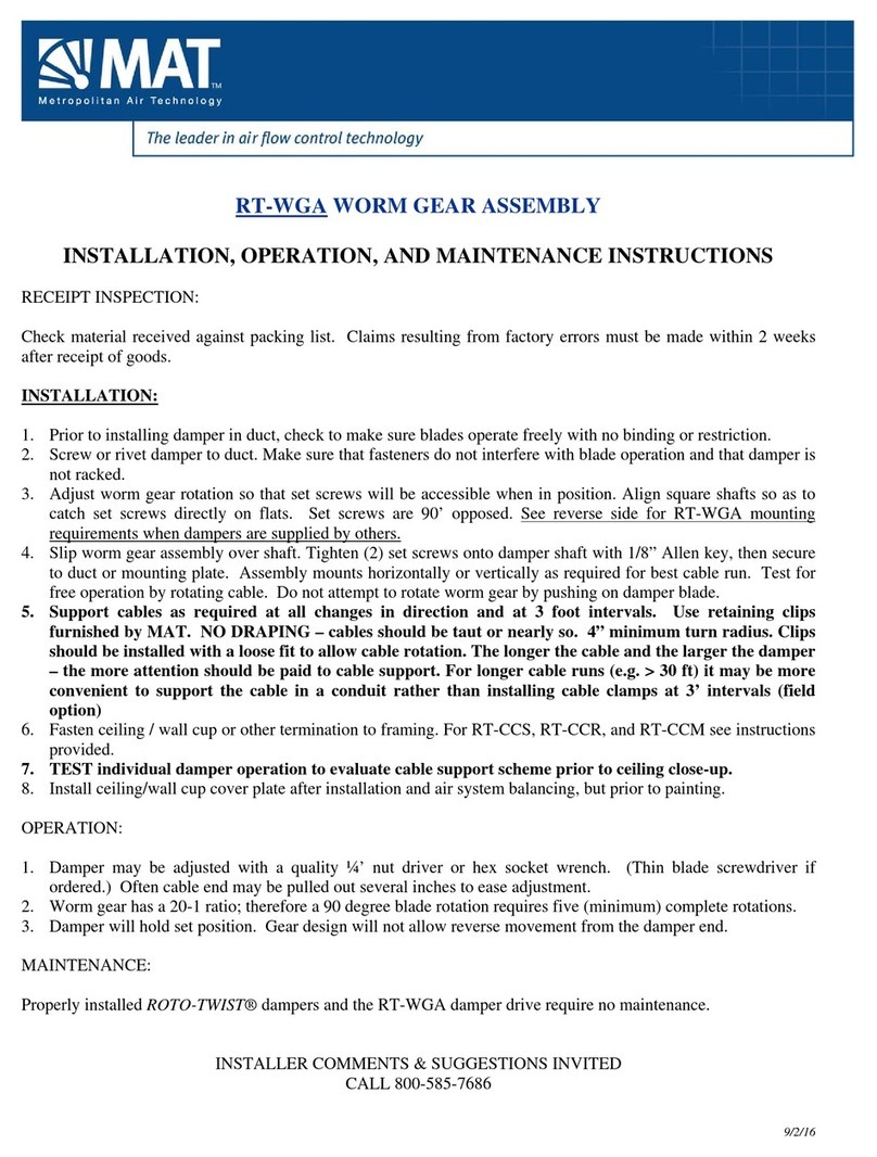 MAT RT-WGA Installation, operation and maintenance instructions