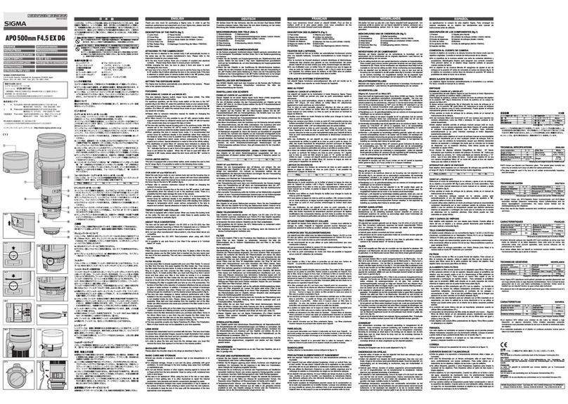 Sigma APO 500mm F4.5 EX DG instructions