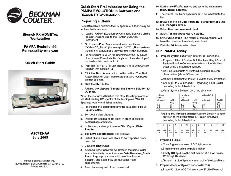Beckman Coulter Biomek FX-ADMETox quick start guide
