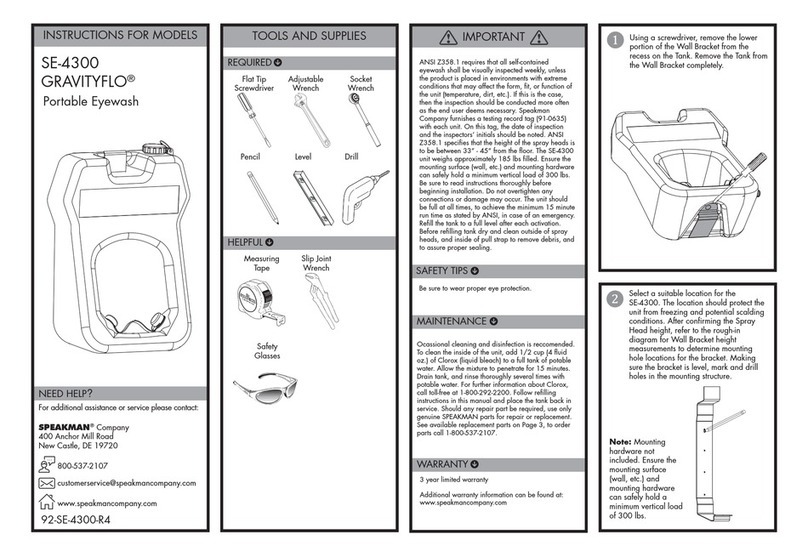 Speakman SE-4300 GRAVITYFLO instructions