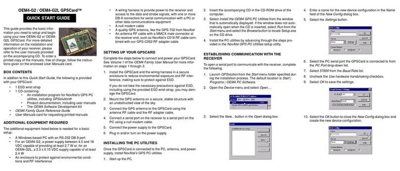 Novatel GPSCard OEM4-G2 quick start guide