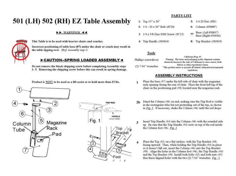 AmFab EZ Table 501 Assembly instructions AmFab EZ Table 501 Assembly instructions