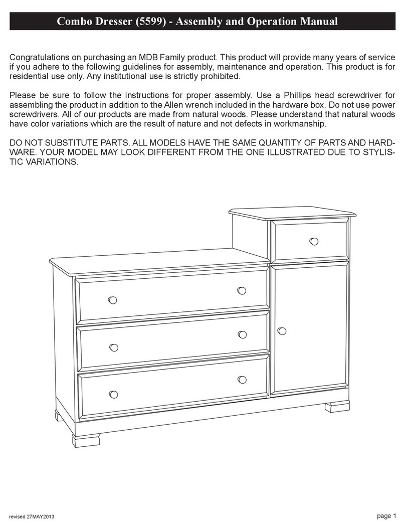 MDB Family Combo Dresser Installation and operating instructions MDB Family Combo Dresser Installation and operating instructions
