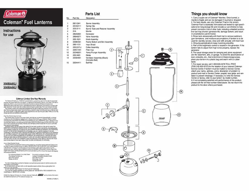Coleman 200BA65J User manual