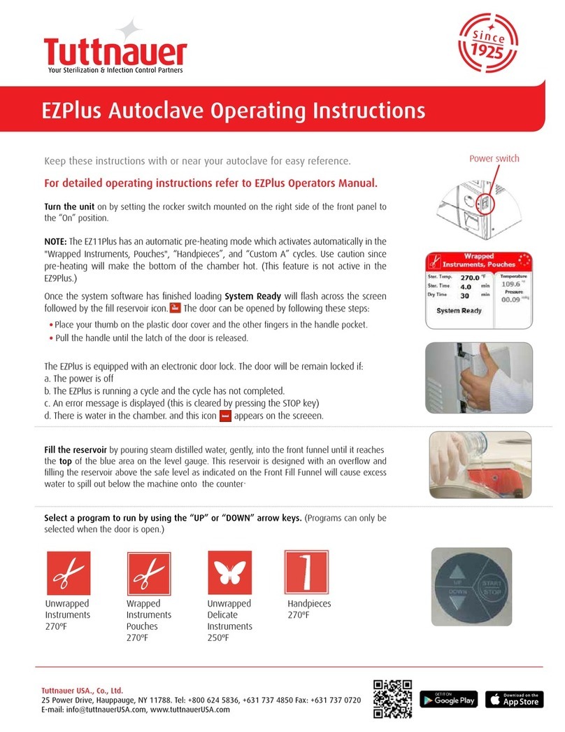 Tuttnauer EZPlus Autoclave User manual Tuttnauer EZPlus Autoclave User manual