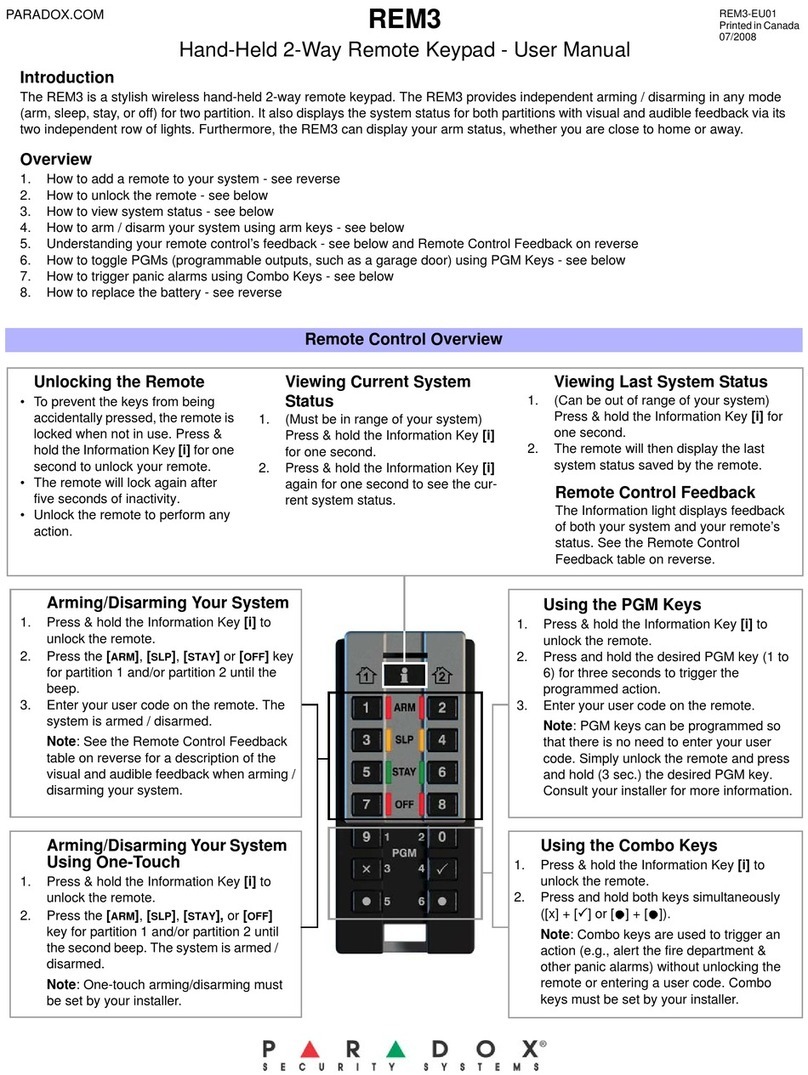 Paradox REM3 User manual