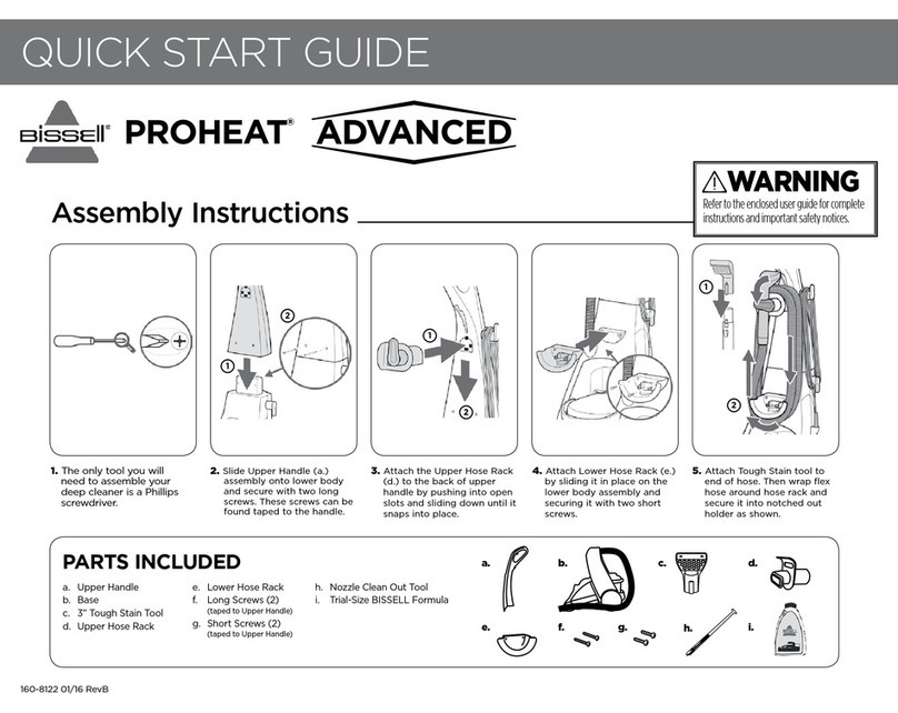 Bissell PROHEAT ADVANCED quick start guide