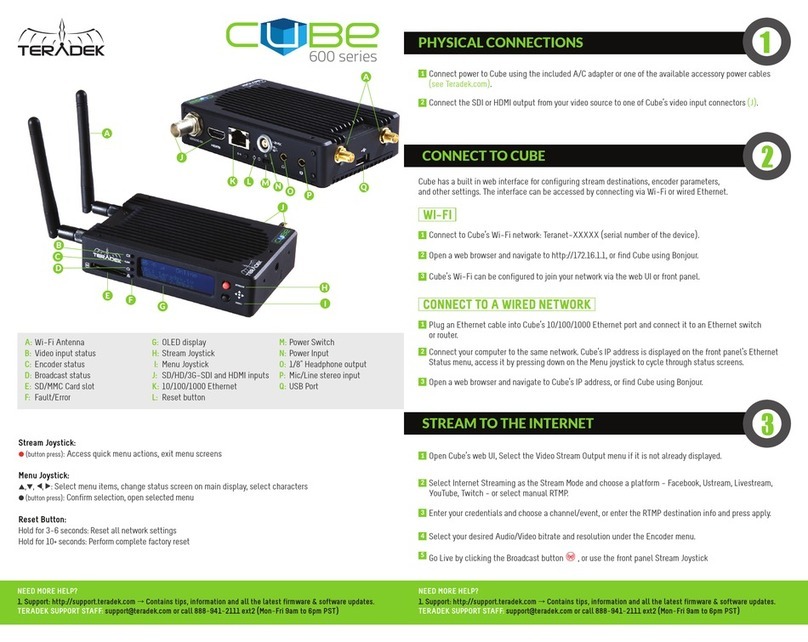 Teradek Cube 605 manual