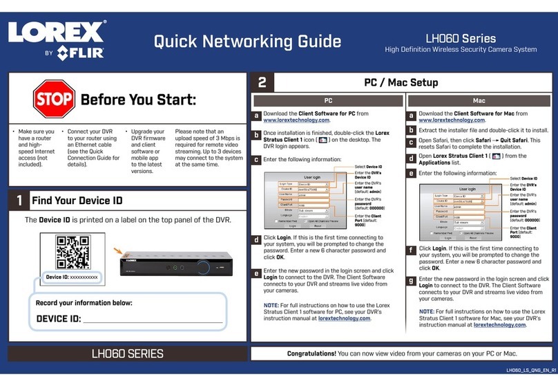 Lorex LH060 Series Operator's manual