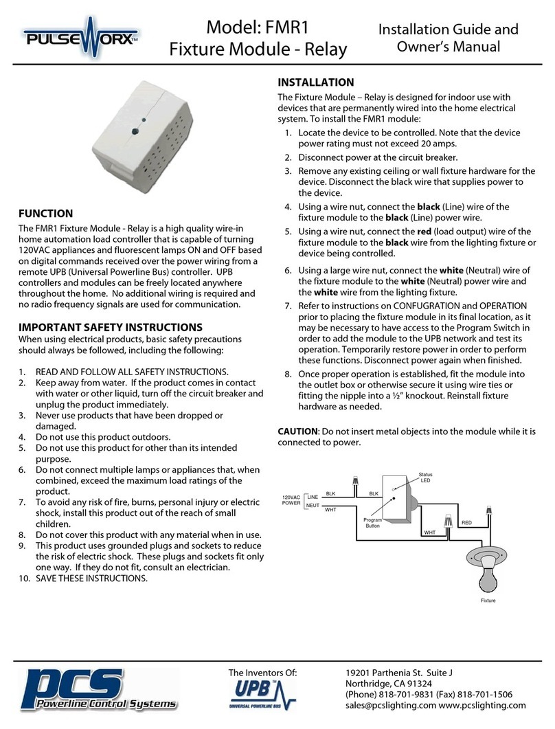 PulseWorx FMR1 Installation guide and owner's manual PulseWorx FMR1 Installation guide and owner's manual