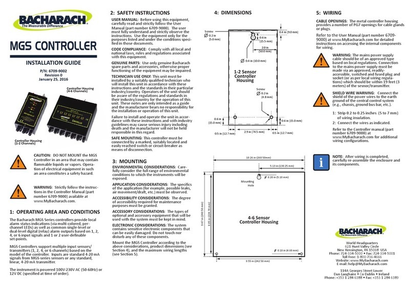 Bacharach MGS SERIES installation guide