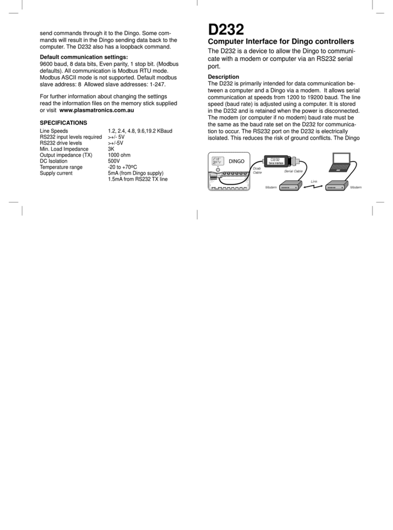 Plasmatronics D232 User manual