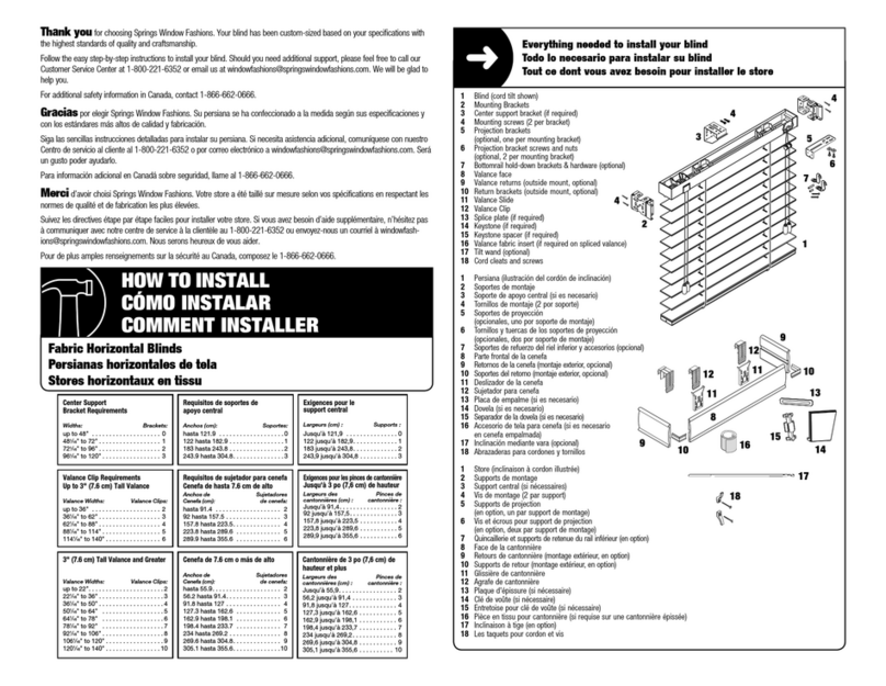 Bali Fabric Horizontal Blinds installation instructions