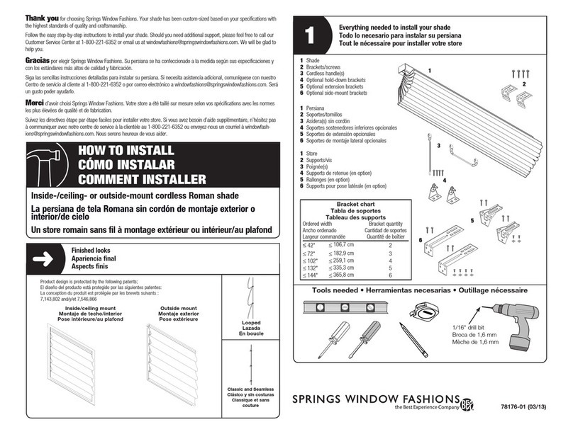 Bali Cordless Roman shade Instruction sheet
