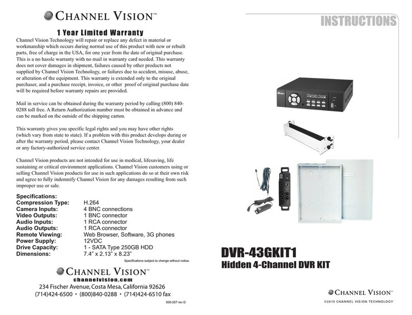 Channel Vision DVR-43GKIT1 User manual