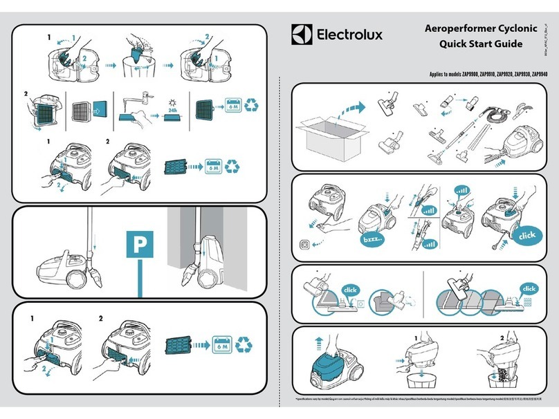 Electrolux AeroPerformer Cylonic ZAP9930 quick start guide