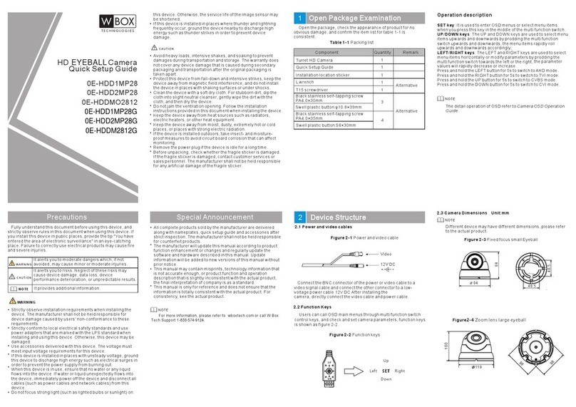 W Box Technologies 0E-HDD1MP28 Operation guide