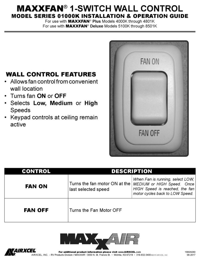 Airxcel MAXXFAN Plus 4000K Original operating instructions
