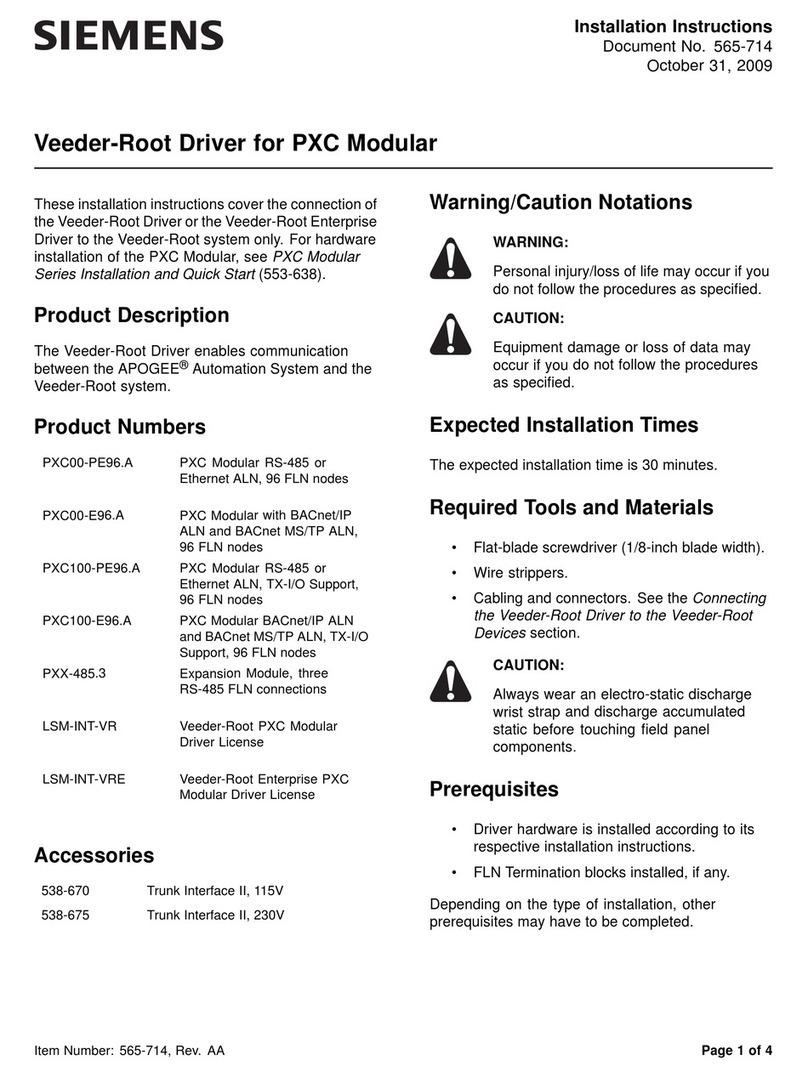 Siemens Veeder-Root Driver User manual